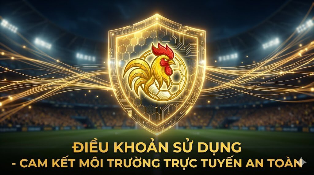 Tấm khiên bảo vệ kỹ thuật số thể hiện cam kết cung cấp môi trường xem trực tiếp bóng đá an toàn, không mã độc trong điều khoản sử dụng của Gavang TV.
